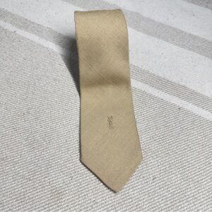 Yves Saint Laurent Classic Tan Linen Tie